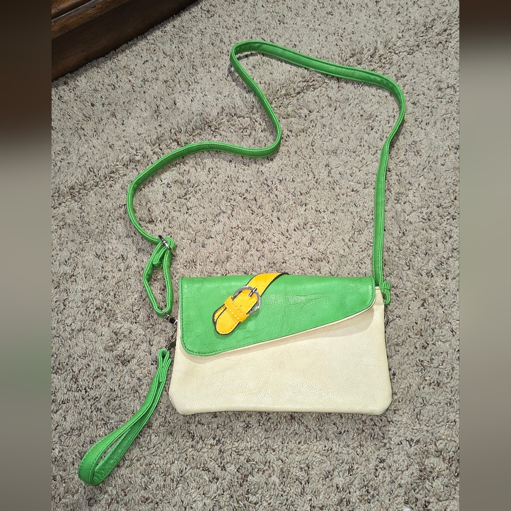 Green and Cream Women's Crossbody Bag
